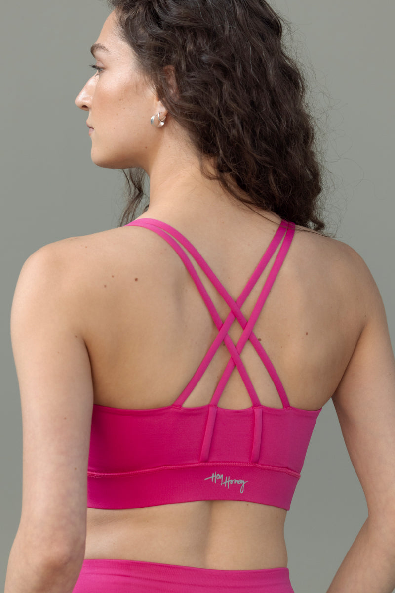 Criss-Cross Bra Fuchsia | Hey Honey Yoga & Active Wear