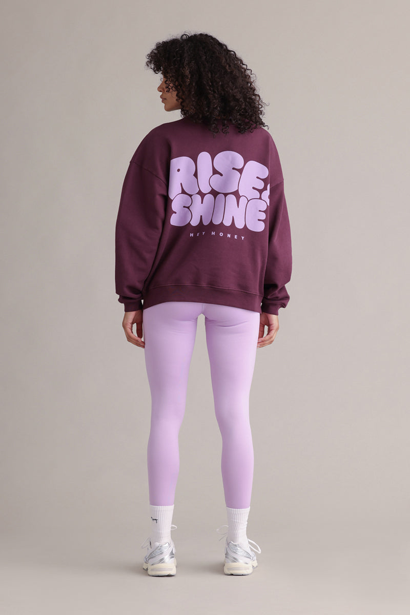 Sweatshirt Rise and Shine Italian Plum | Hey Honey & Active Wear