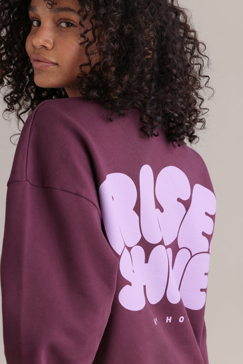 Sweatshirt Rise and Shine Italian Plum | Hey Honey & Active Wear
