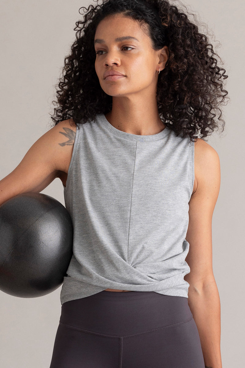 Cropped Top Grey Melange | Hey Honey & Active Wear