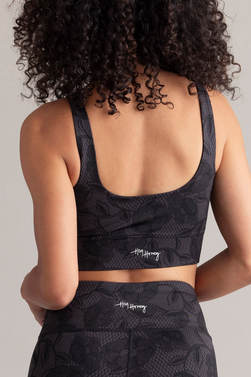 Bustier Print Dark Lace | Hey Honey Yoga & Active Wear