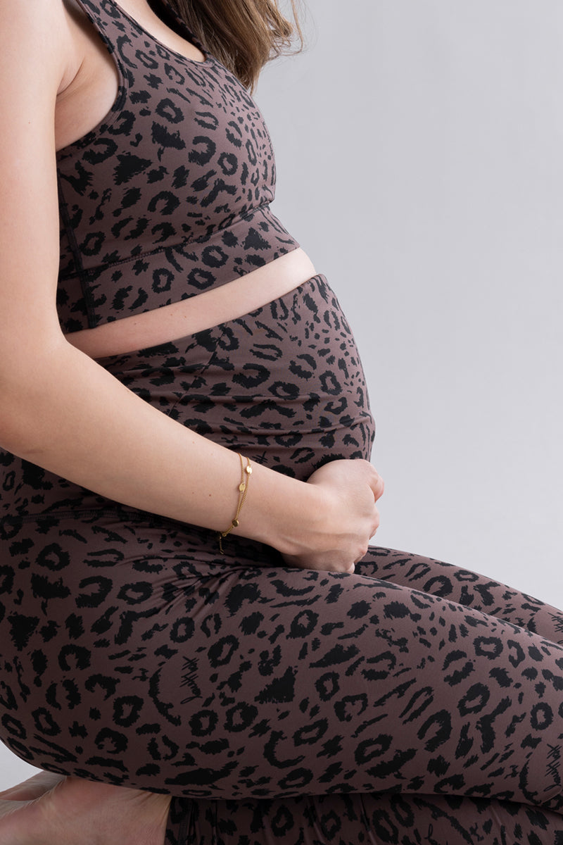 Maternity Leggings Mono Leo Soft Brown | Hey Honey & Active Wear