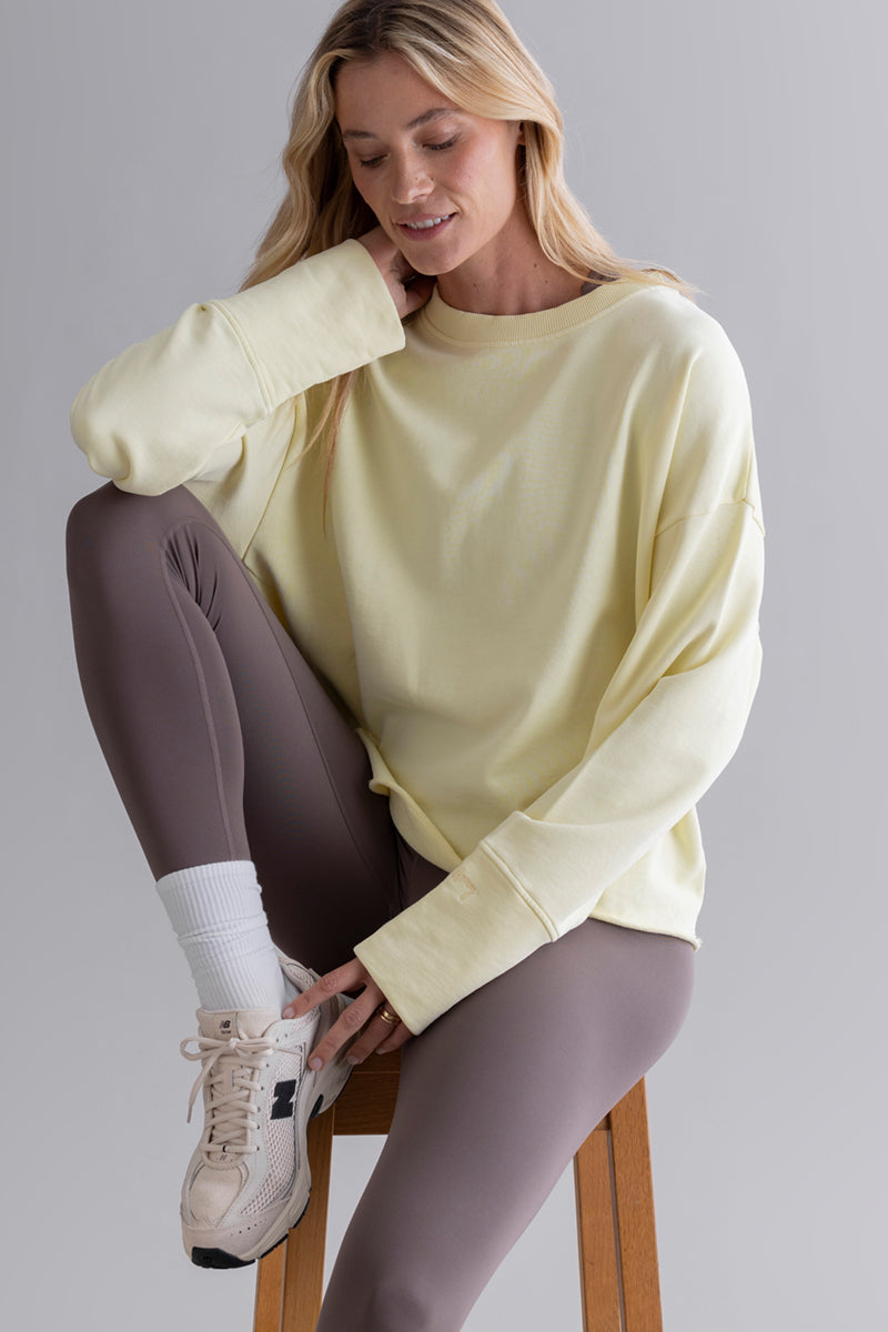 Open Edge Sweater Pastel Yellow | Hey Honey & Active Wear