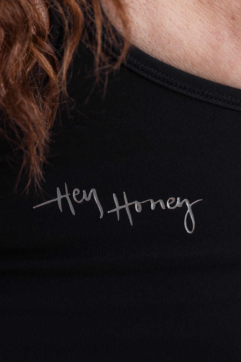 Longline Bustier Cotton Touch Black | Hey Honey & Active Wear