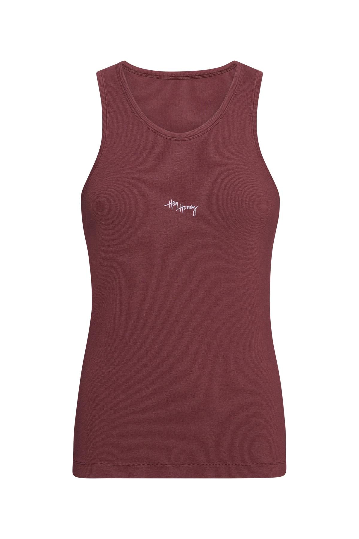 Rib Tank Wine | Hey Honey & Active Wear