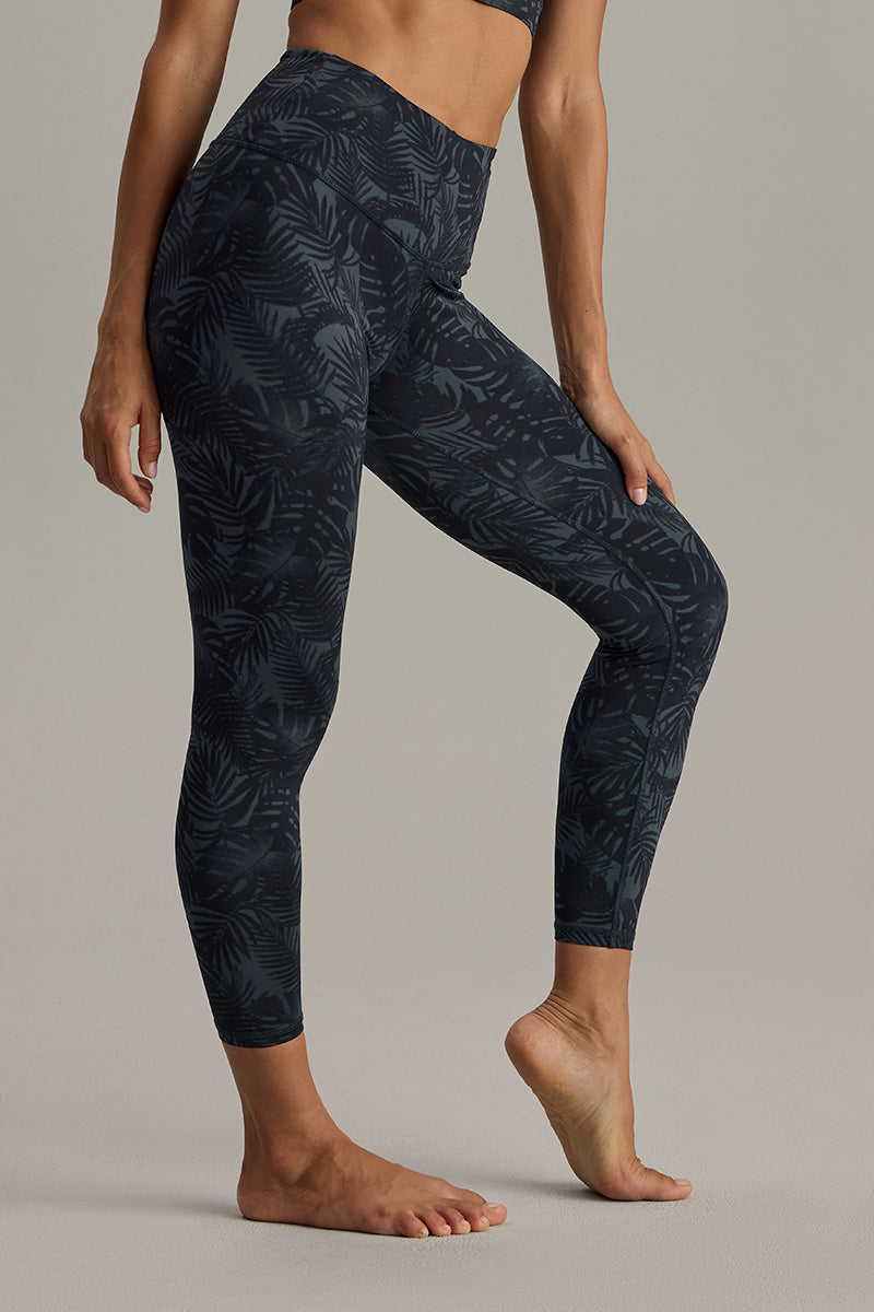 Leggings Cropped Palm Teal | Hey Honey & Active Wear