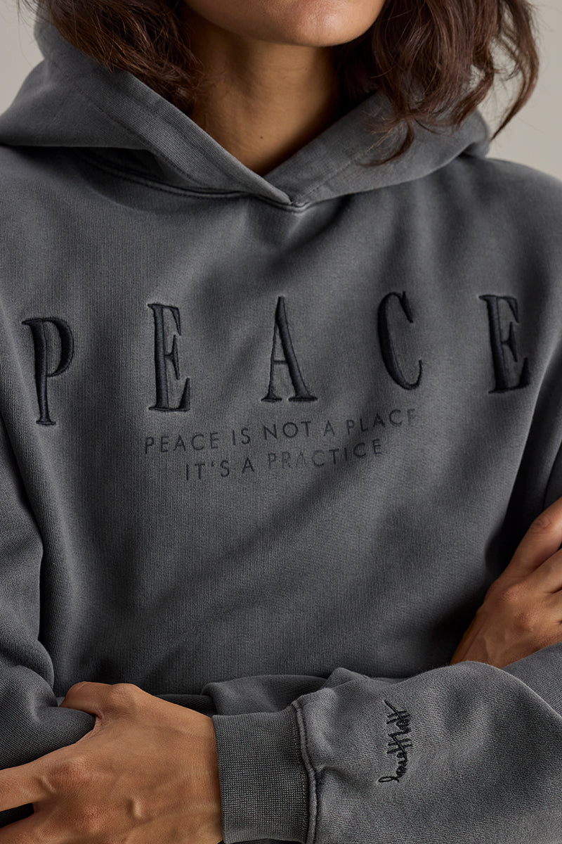 Hoodie Peace Black Washed | Hey Honey & Active Wear