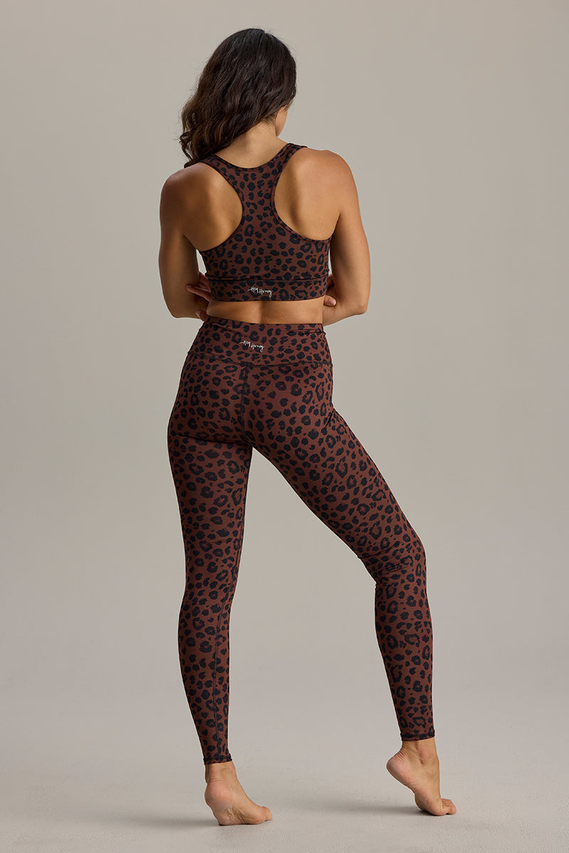 Racerback Bra Leo Chocolate | Hey Honey Yoga & Active Wear