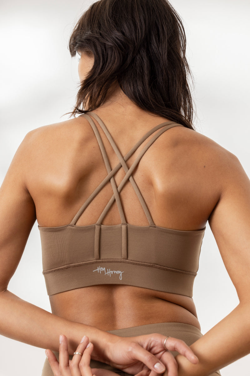 Criss-Cross Bra Caribou | Hey Honey Yoga & Active Wear