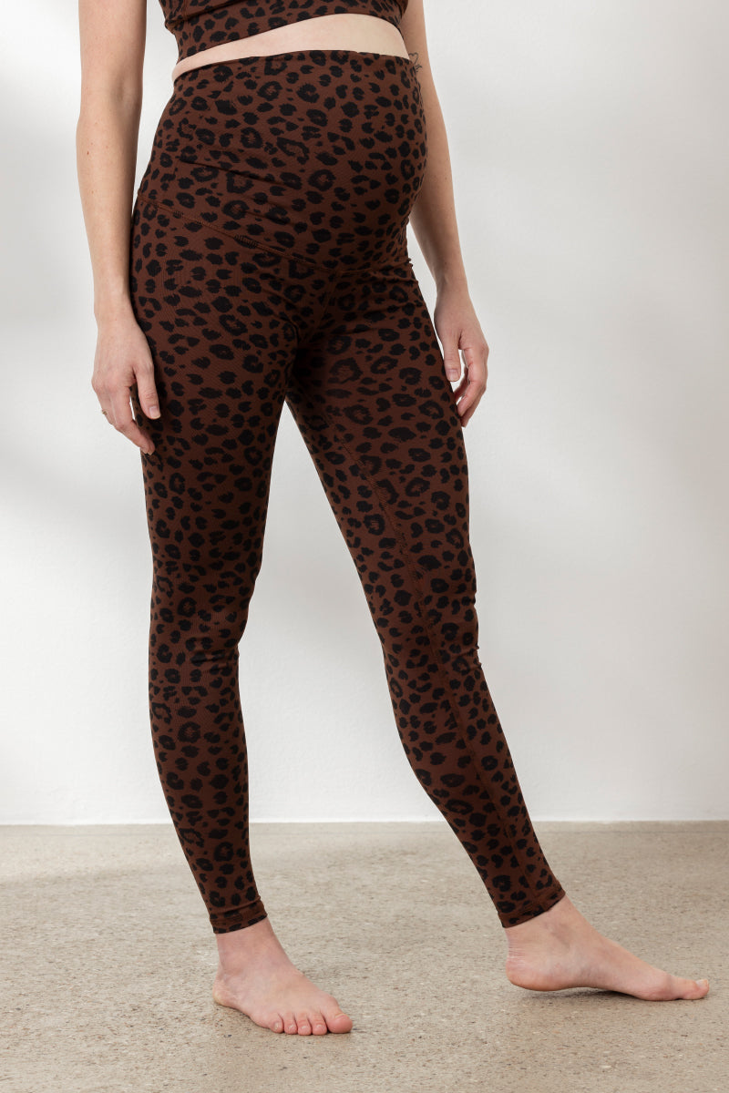 Maternity Leggings Leo Chocolate | Hey Honey Yoga & Active Wear