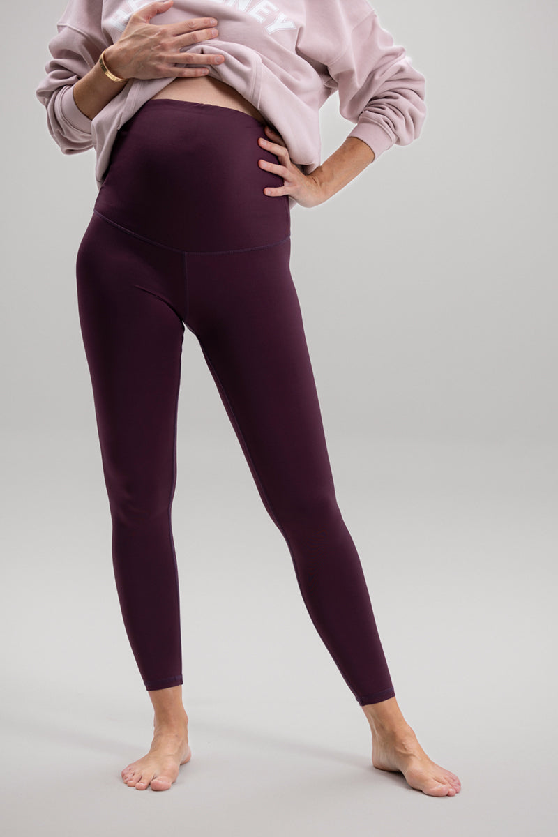 Maternity Leggings Wine | Hey Honey Yoga & Active Wear