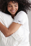 T-Shirt Pointelle White | Hey Honey & Active Wear