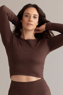Longsleeve Cropped Always Dressed Soft Brown | Hey Honey & Active Wear
