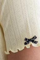 T-Shirt Pointelle Pastel Yellow | Hey Honey & Active Wear