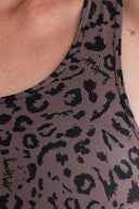 Racerback Bra Mono Leo Soft Brown | Hey Honey & Active Wear