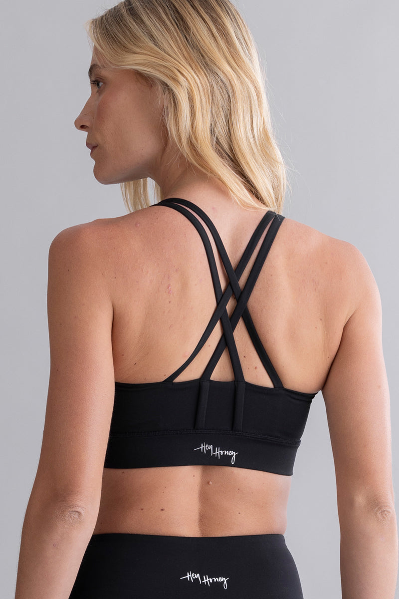 Criss-Cross Bra Cotton Touch Black
