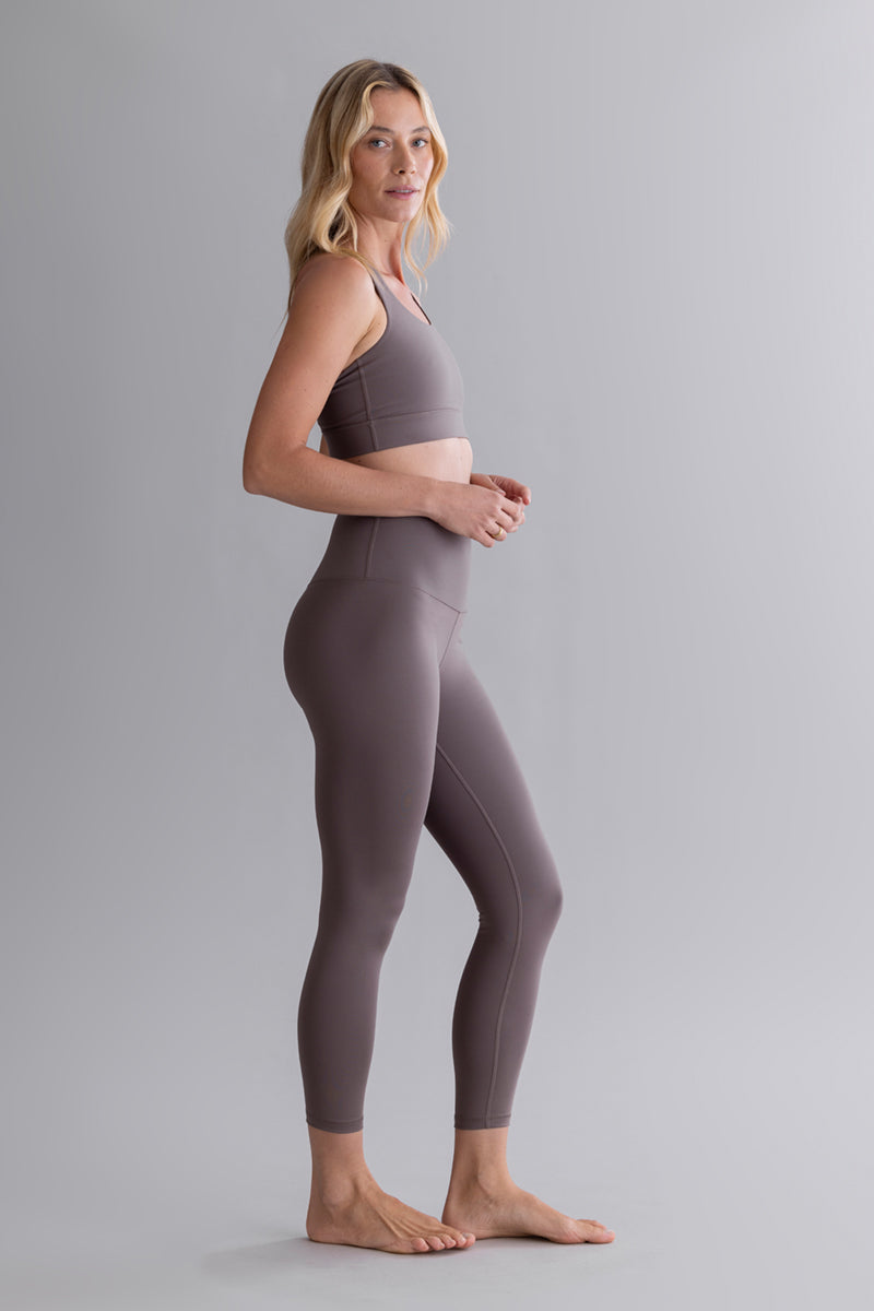 High-Waist Cropped Leggings Cotton Touch Taupe | Hey Honey & Active Wear