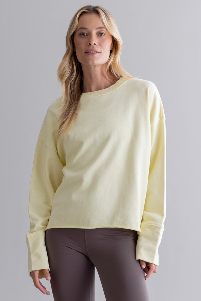 Open Edge Sweater Pastel Yellow | Hey Honey & Active Wear