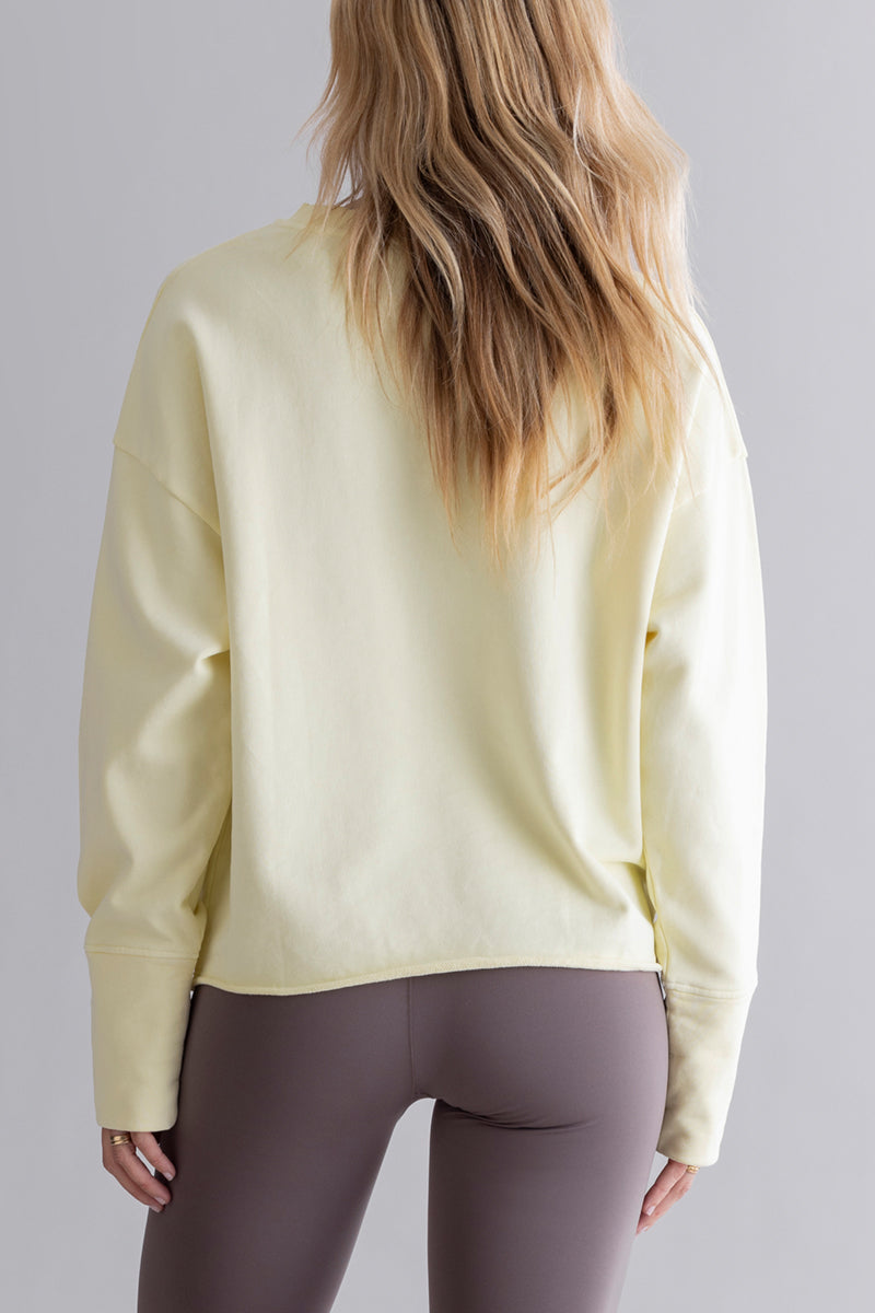 Open Edge Sweater Pastel Yellow | Hey Honey & Active Wear