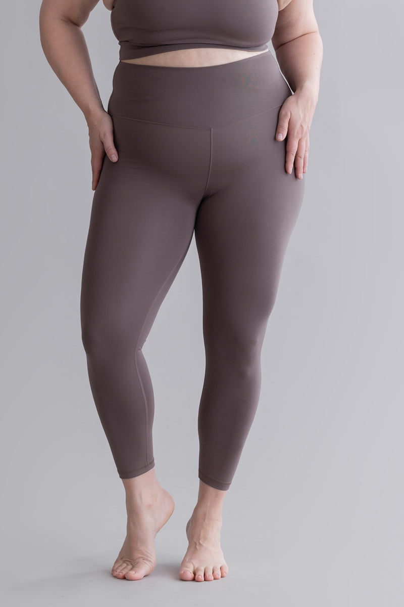 High-Waist Cropped Leggings Cotton Touch Taupe