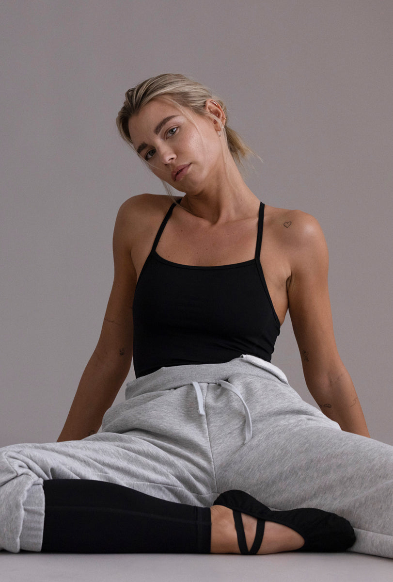 Cuff Sweat Pants Grey Melange | Hey Honey & Active Wear