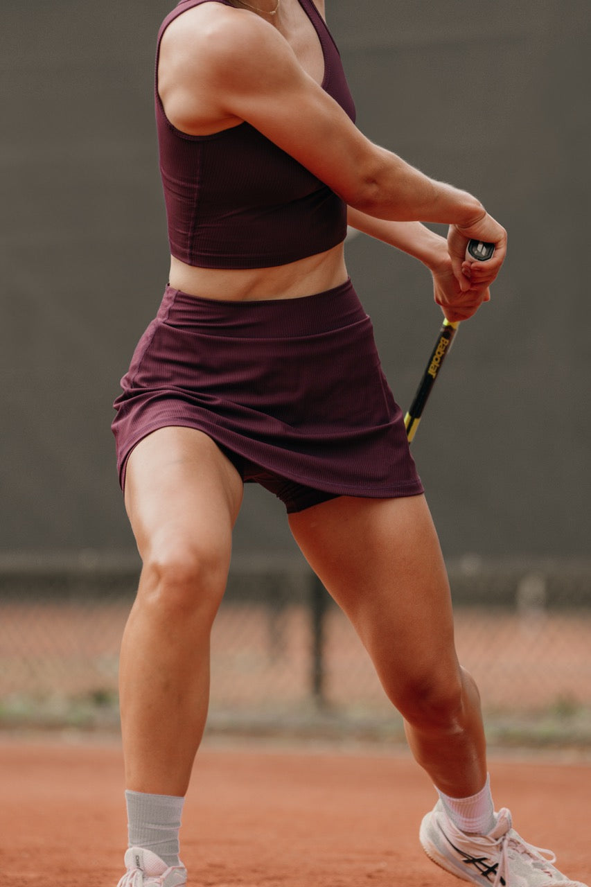 Skort Ribbed Wine | Hey Honey & Active Wear