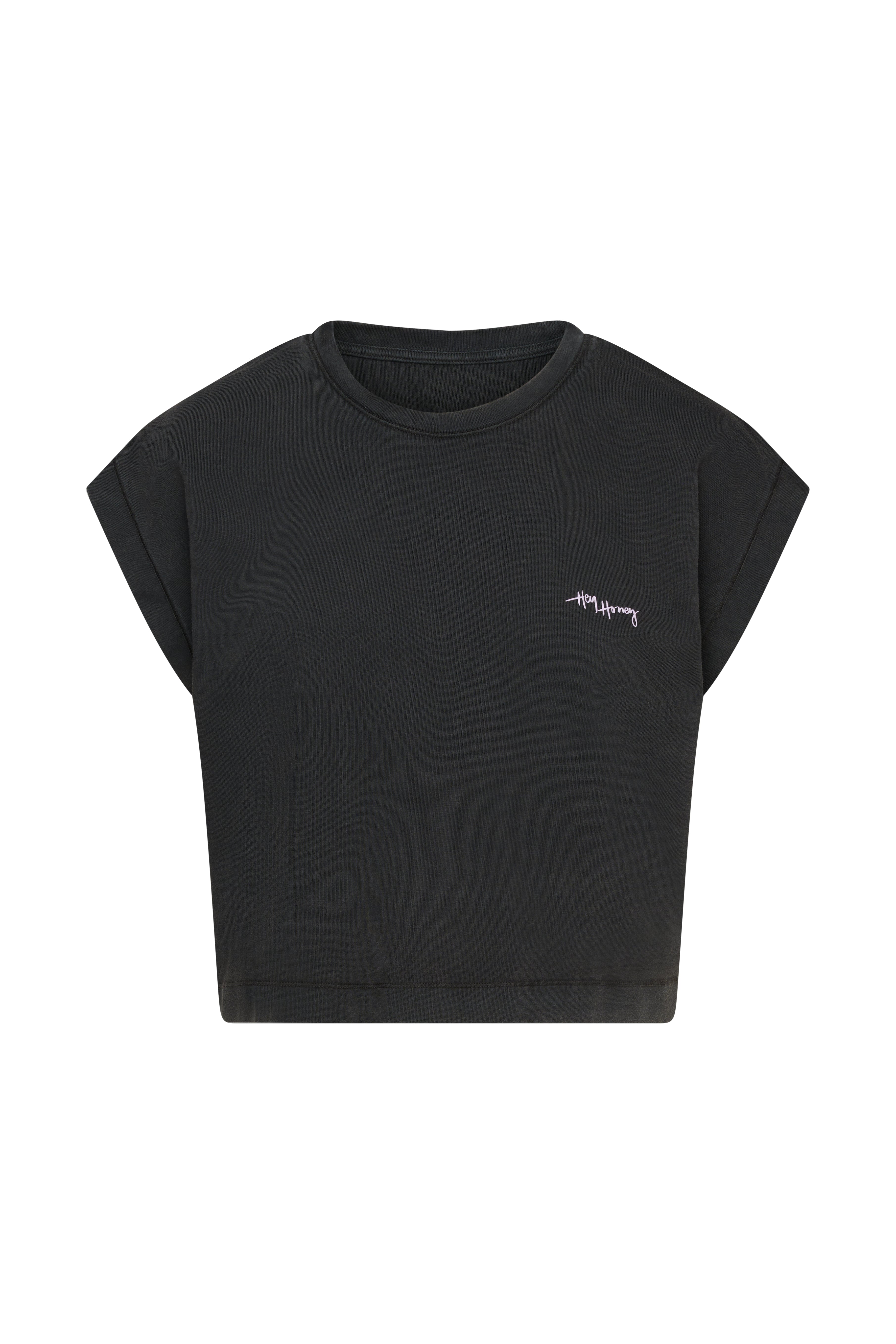 Cropped Shirt Black | Hey Honey Yoga & Active Wear