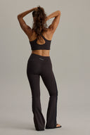 Flared Leggings Stripe Always Dressed Dark Brown | Hey Honey & Active Wear