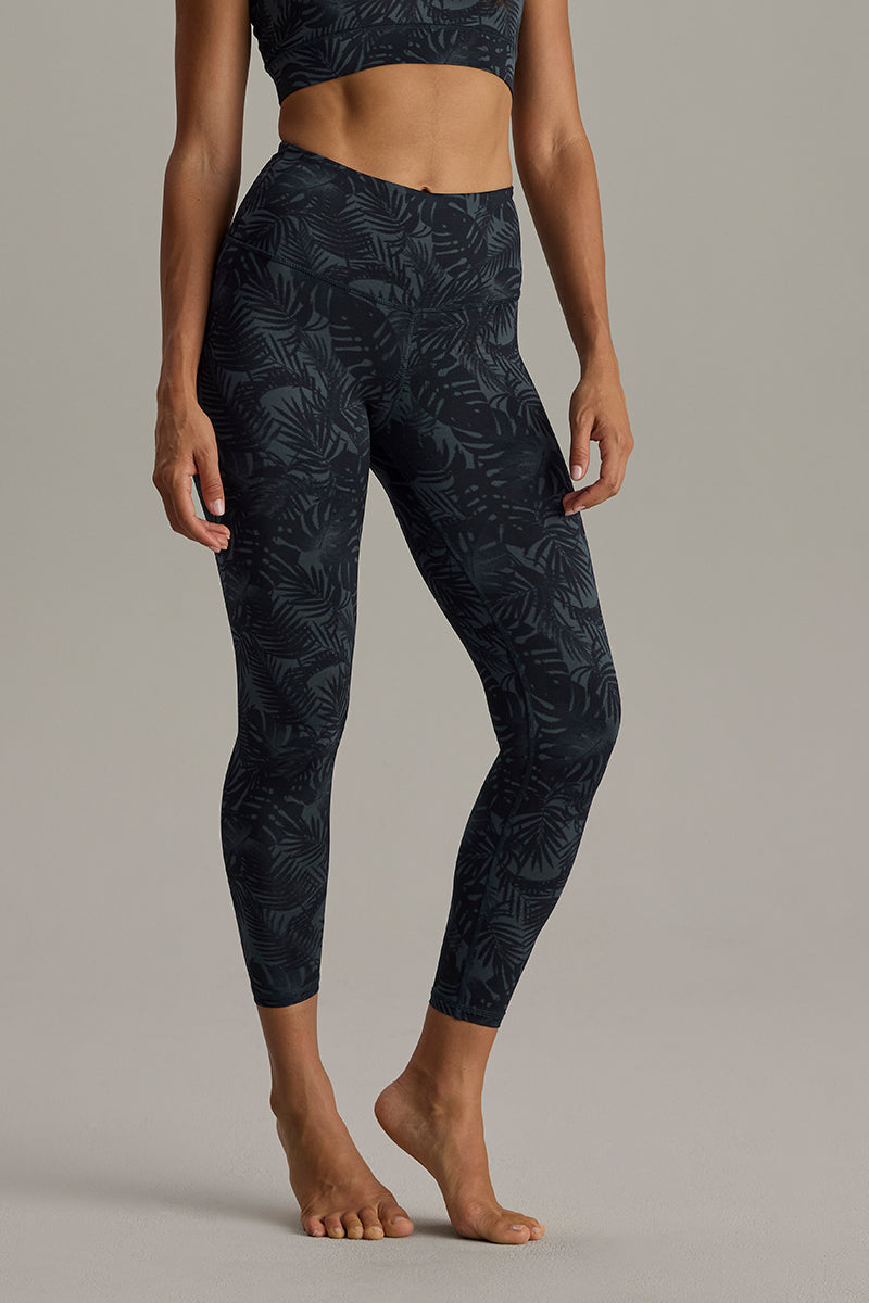 Leggings Cropped Palm Teal | Hey Honey & Active Wear