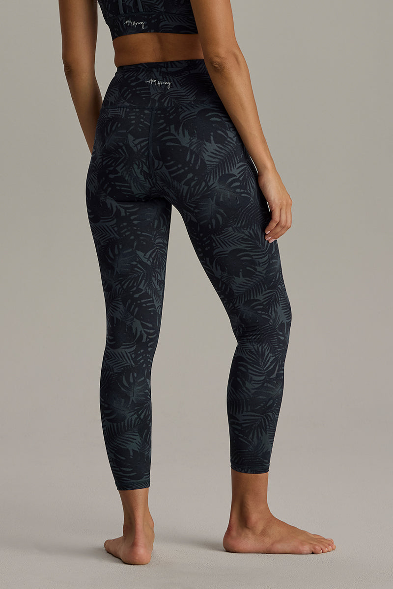Leggings Cropped Palm Teal | Hey Honey & Active Wear