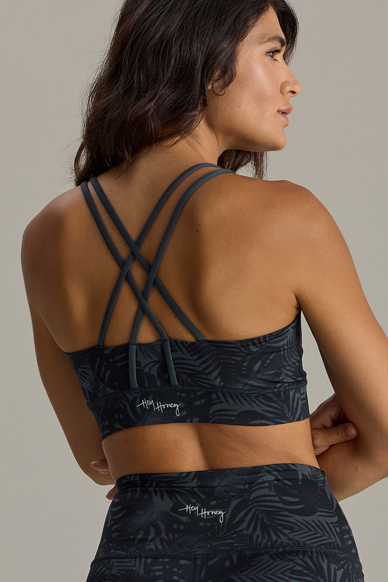 Criss-Cross Bra Palm Teal | Hey Honey & Active Wear