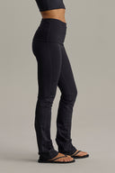 Fold Down Straight Leggings Cotton Touch Black | Hey Honey & Active Wear