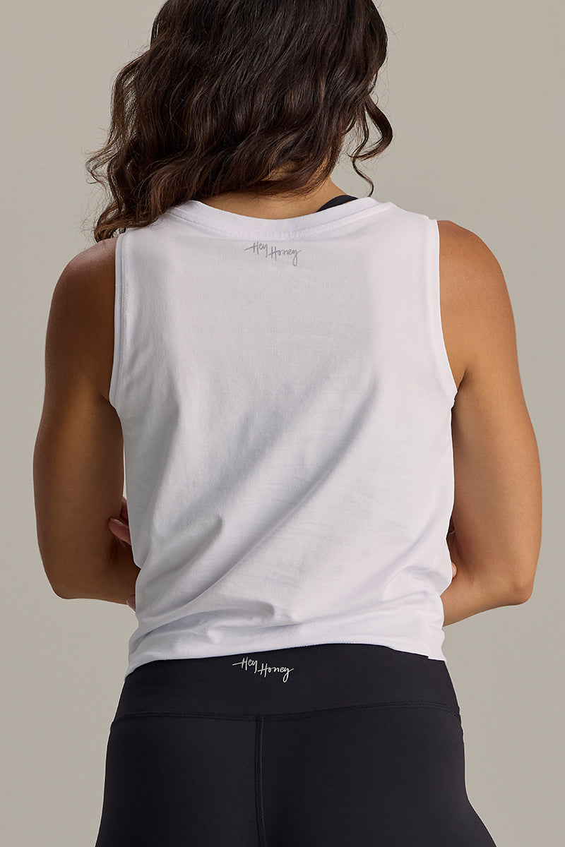 Cropped Top White | Hey Honey Yoga & Active Wear