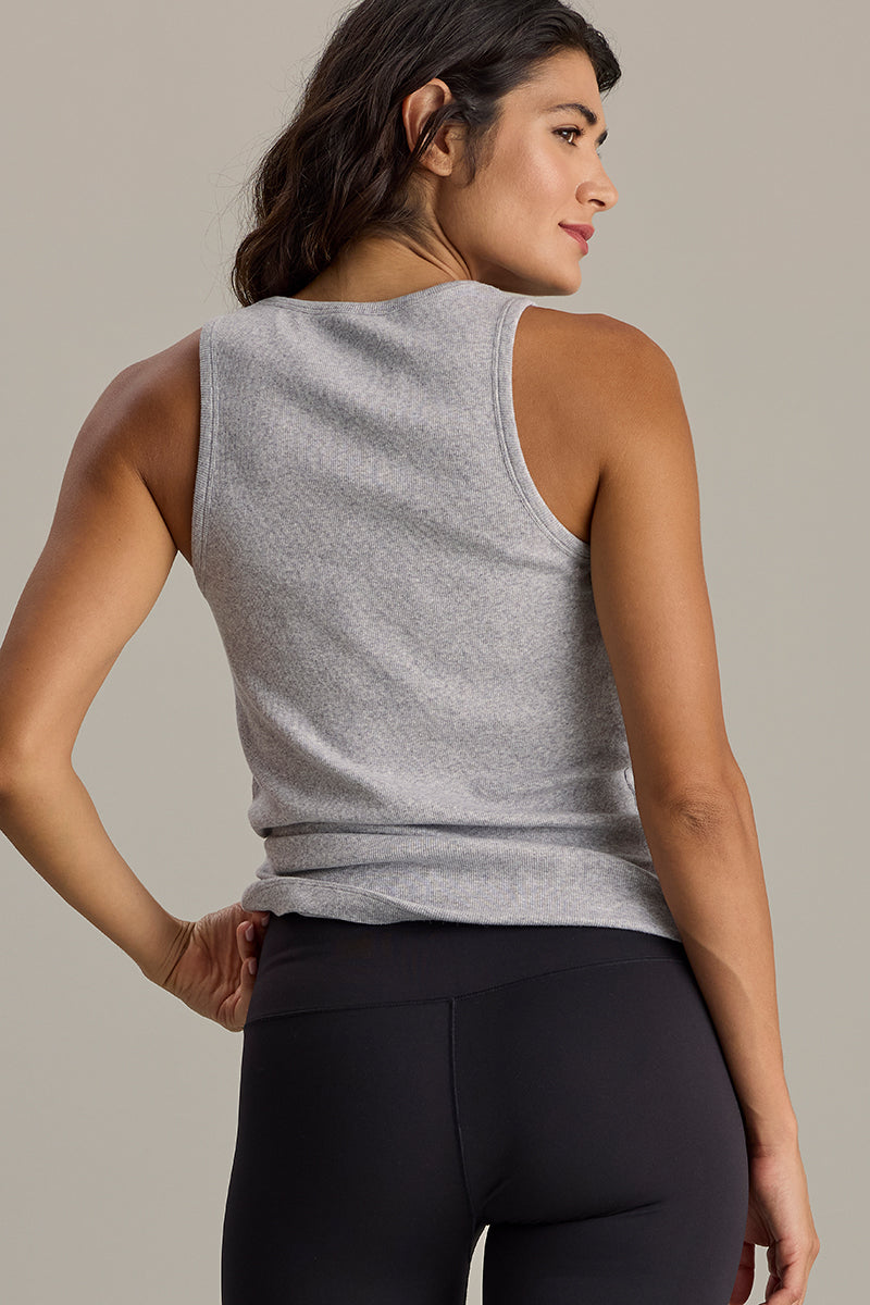Rib Tank Grey Melange | Hey Honey & Active Wear
