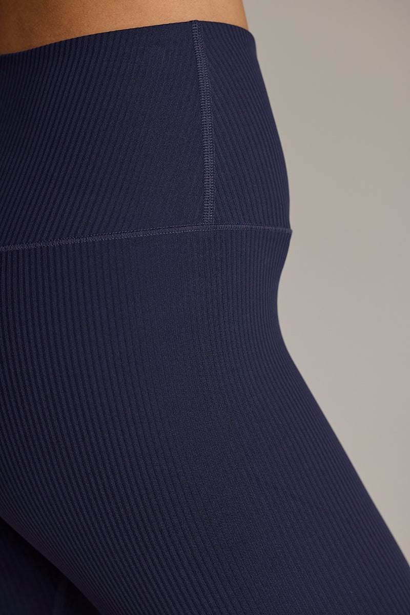Leggings Cropped Ribbed Blue Depth | Hey Honey & Active Wear