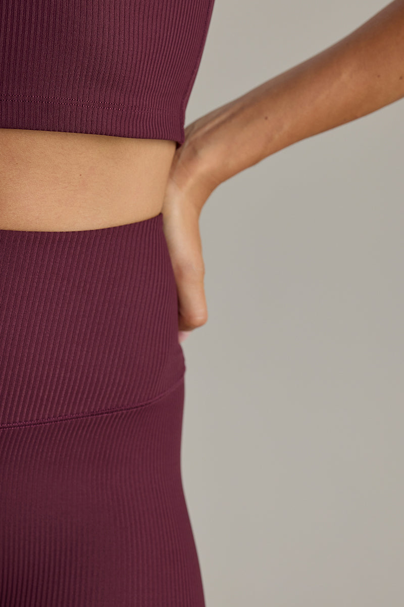 Longline Tank Ribbed Wine | Hey Honey & Active Wear