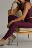 Leggings Cropped Ribbed Wine | Hey Honey & Active Wear