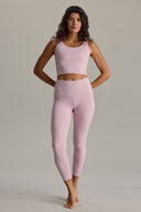 Cropped Ribbed Dawn Pink Set | Hey Honey & Active Wear