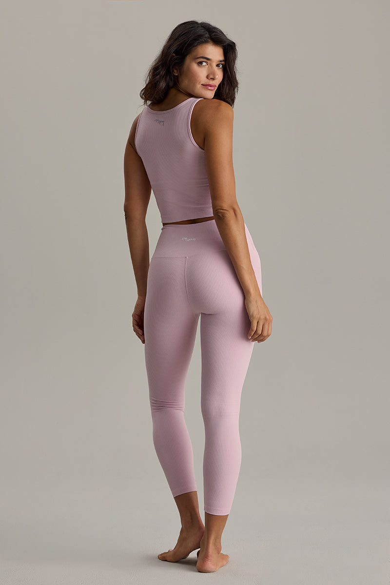 Cropped Ribbed Dawn Pink Set | Hey Honey & Active Wear