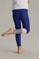 Kids Surf Style Leggings Ribbed Blue Depth | Hey Honey & Active Wear