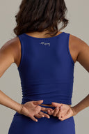 Longline Tank Ribbed Blue Depth | Hey Honey & Active Wear
