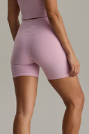 Short Biker Pocket Ribbed Dawn Pink | Hey Honey & Active Wear