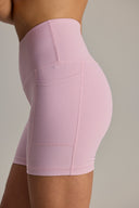 Short Biker Pocket Ribbed Dawn Pink | Hey Honey & Active Wear