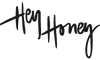 Hey Honey logo in black, handwritten script font on a white background.