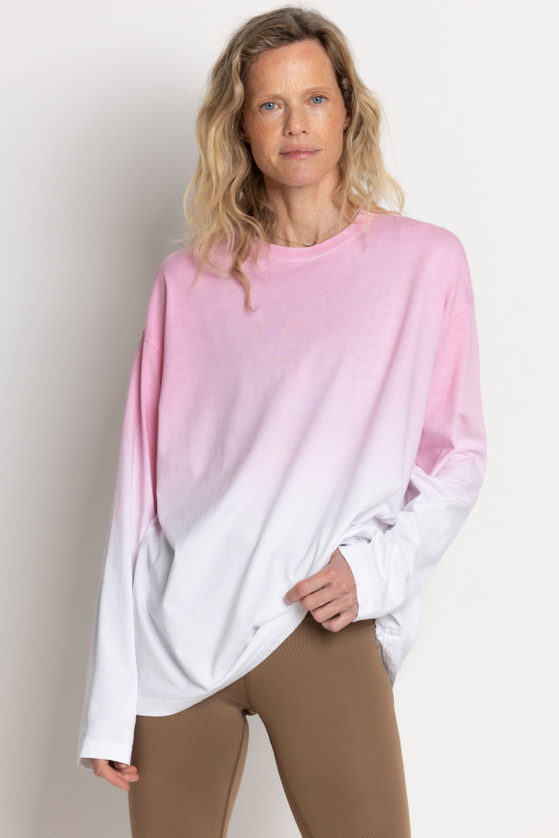 Long Sleeve Tie Dye Silver Pink | Hey Honey Yoga & Active Wear